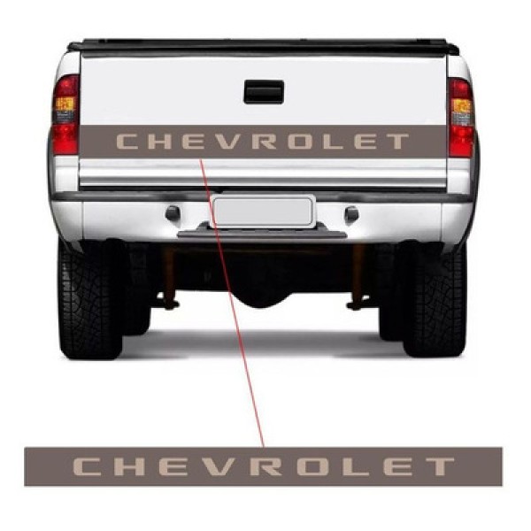 Faixa Chevrolet S-10 06 Tampa Tras Dourado Grafite