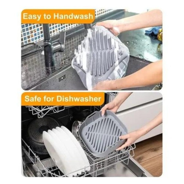 Encontraproduto.com.br - Forma Silicone Cozimento Com Alca Para Air Fryer Microondas