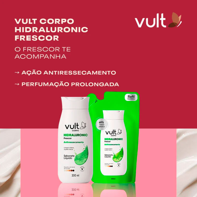 Encontraproduto.com.br - Sabonete Vult Corpo Liquido 200ml Hidraluronic Frescor