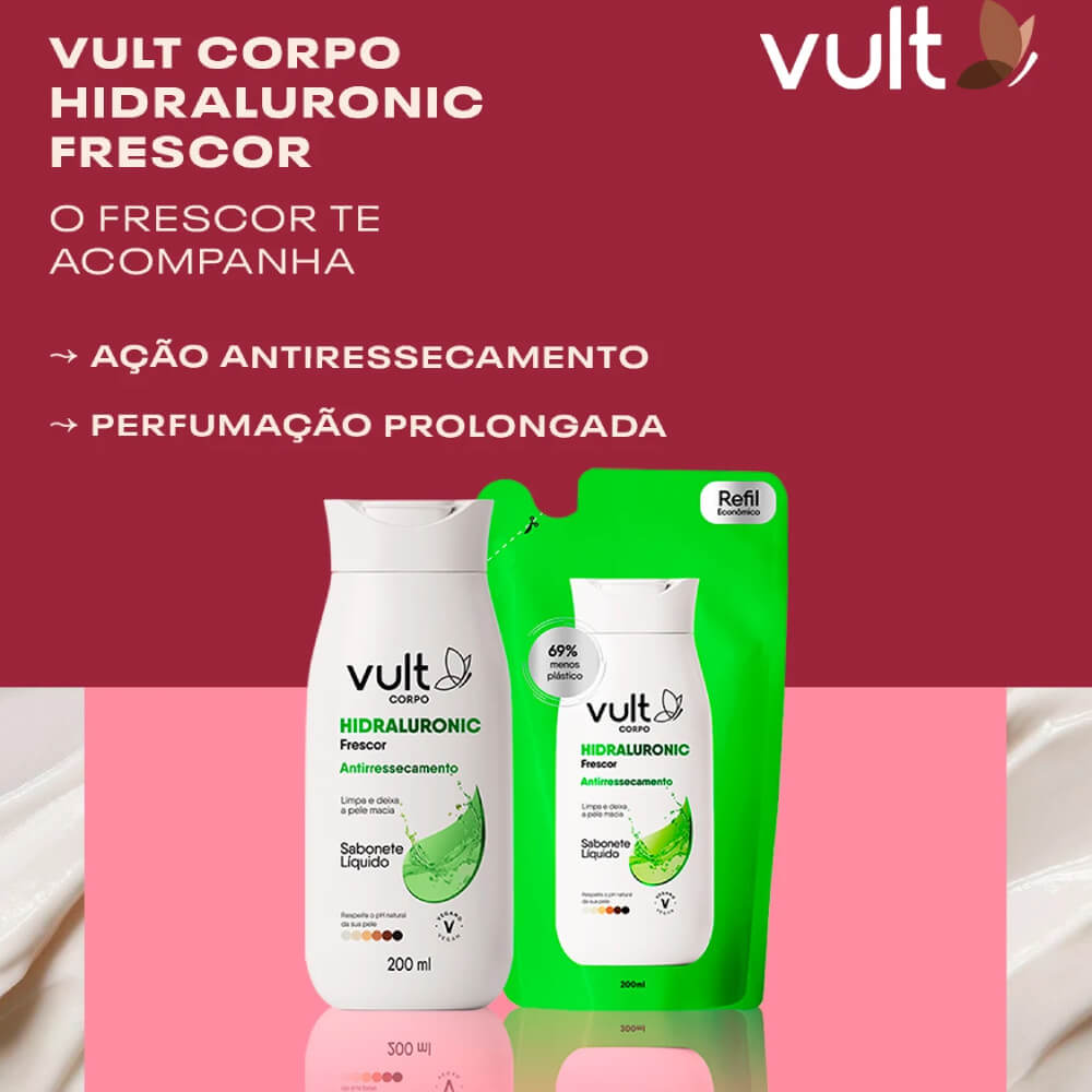 Encontraproduto.com.br - Sabonete Vult Corpo Liquido 200ml Hidraluronic Frescor