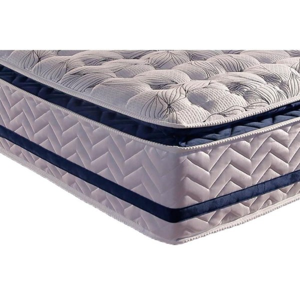 Encontraproduto.com.br - Cama Box Casal: Colchão Molas Masterpocket Ensacadas Paropas Blue + Base Crc Rústico Black (138x188)