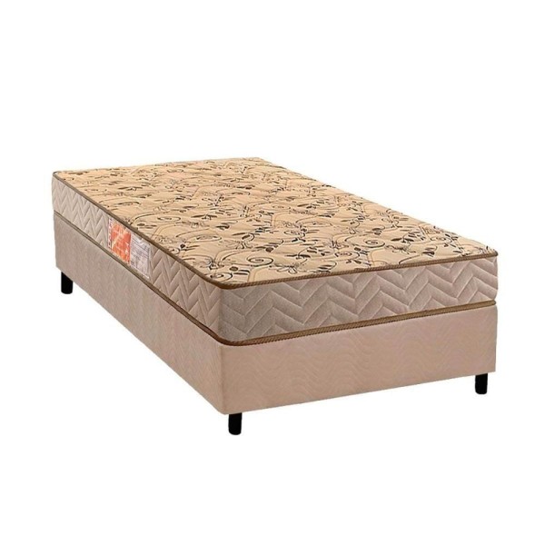 Conjunto Box Solteiro: Colchão Espuma Paropas D33 Pasquale Wave Clean + Base Crc Suede Clean (88x188)