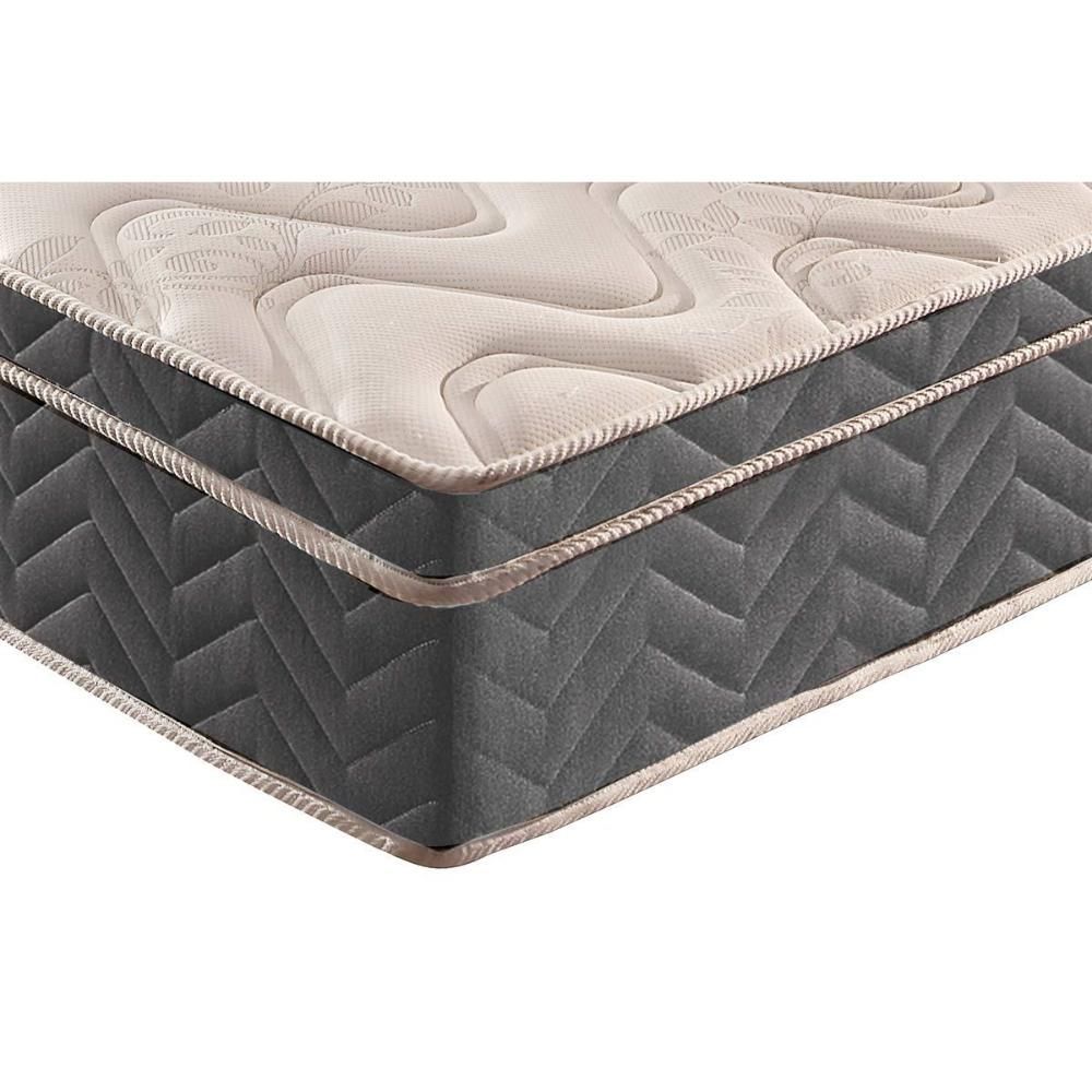 Encontraproduto.com.br - Cama Box Solteiro: Colchão Espuma D45 Paropas Anatômico Confort Mega Firme + Base Crc Suede Gray (88x188)