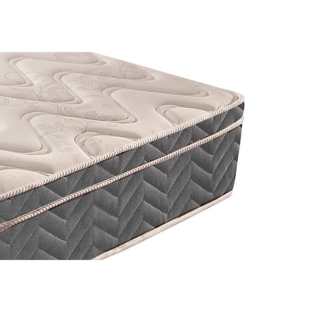Encontraproduto.com.br - Cama Box Solteiro: Colchão Espuma D45 Paropas Anatômico Confort Mega Firme + Base Crc Suede Gray (88x188)