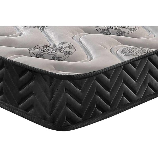 Encontraproduto.com.br - Cama Box Baú Queen Colchão Espuma D45 Paropas Pasquale + Base Crc Suede Black(158x198)