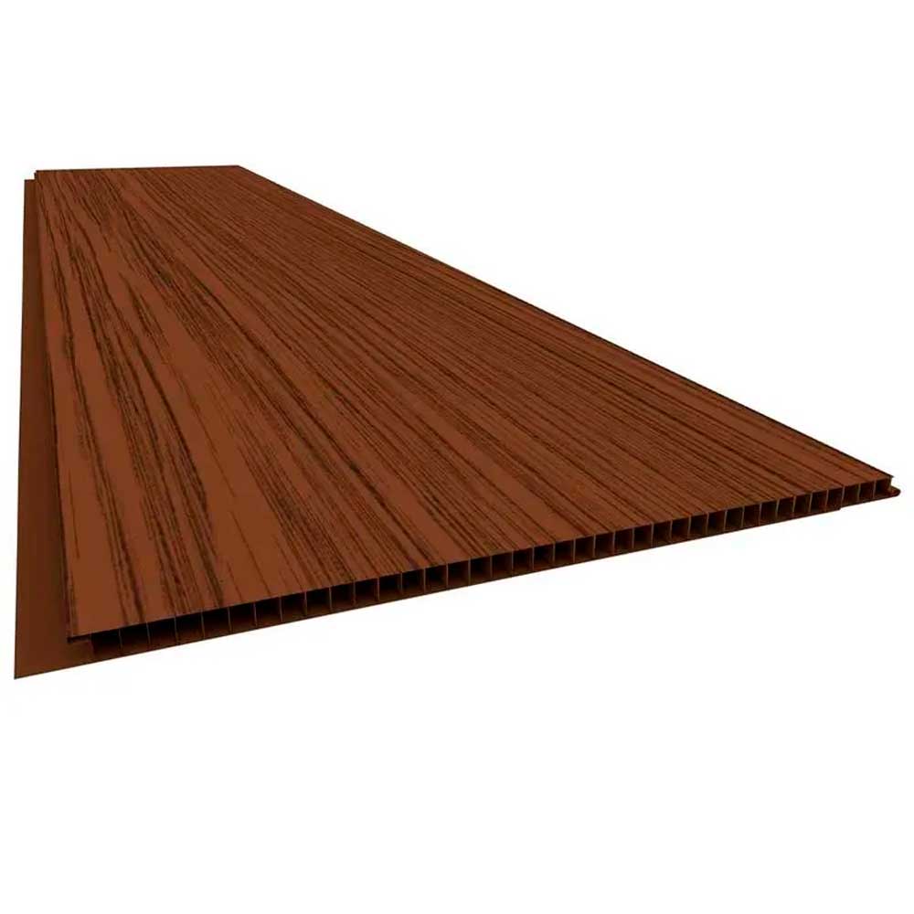 Forro PVC Liso Junta Seca Relevo 7mm X 20cm X 7m Plasbil Mogno