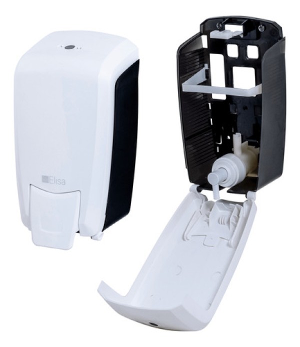 Encontraproduto.com.br - Dispenser Saboneteira Espuma com Válvula Branca e Preta Elisa
