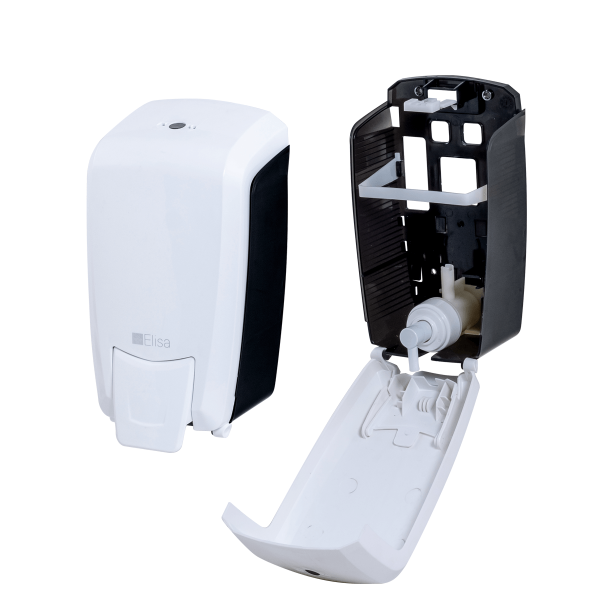 Encontraproduto.com.br - Dispenser Saboneteira Espuma com Válvula Branca e Preta Elisa