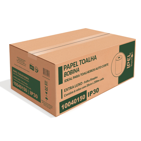 Encontraproduto.com.br - Papel Toalha Bobina Traction IP30 6x200m Ipel