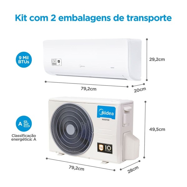 Encontraproduto.com.br - Ar-Condicionado Split 9.000 Btus Springer Midea Inverter 220V Wi-Fi 42AGVCI09M5/38AGVCI09M5