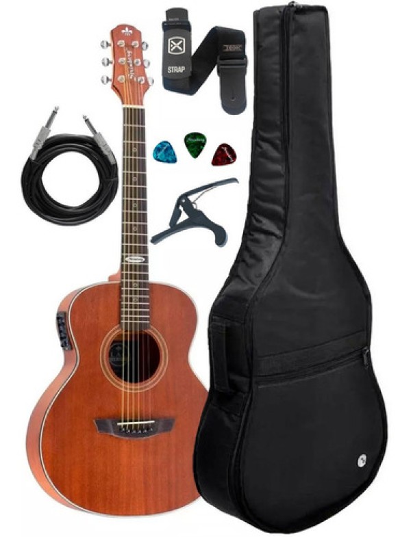 Encontraproduto.com.br - Violão Strinberg Mini Jumbo Sm200 Mgs + Capa Luxo Acessórios