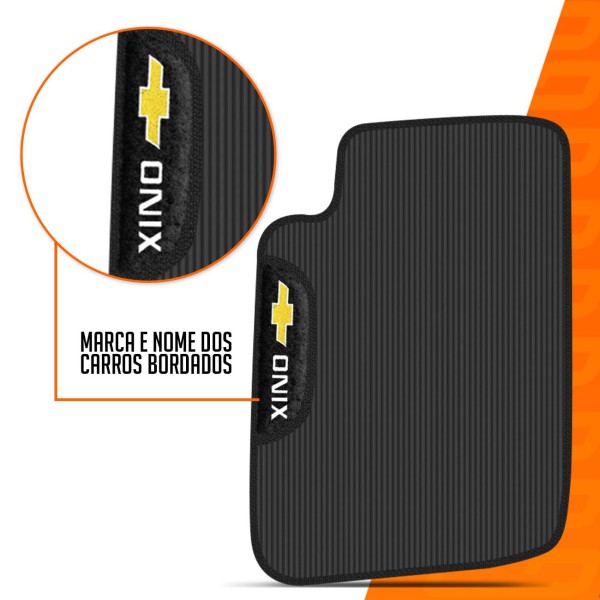 Encontraproduto.com.br - Jogo Tapete PVC Onix 2012 a 2021 Logo Bordada 4 Peças