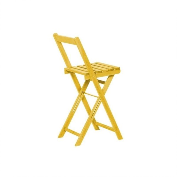 Banqueta Alta Dobrável Bistrô Stain Amarelo - Mão & Formão