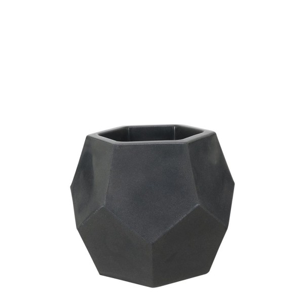 Encontraproduto.com.br - Vaso Geo 12 Faces 17 X 23 Cm Cor 18 - Antique Preto