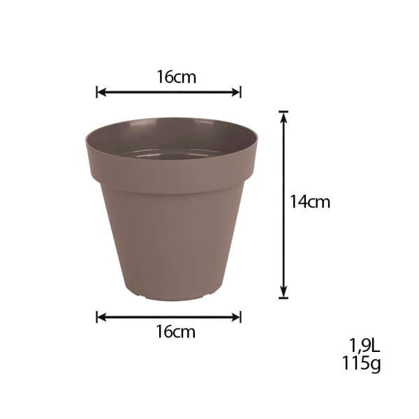 Encontraproduto.com.br - Vaso Sampa 16x14cm Taupe Vasart