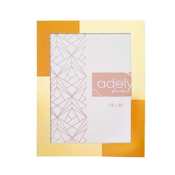 Porta-retratos em alumínio Adely Decor Lumini 15x20cm rose gold brilhante