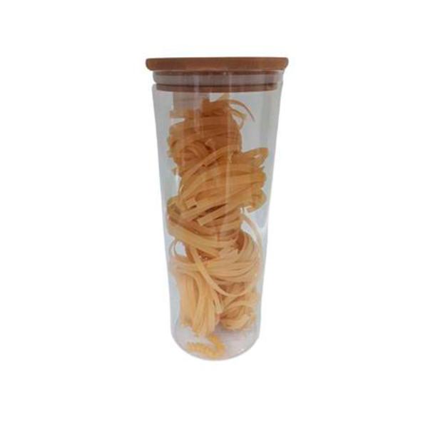 Pote em vidro borosilicato com tampa bambu Zahav 1,8 litro