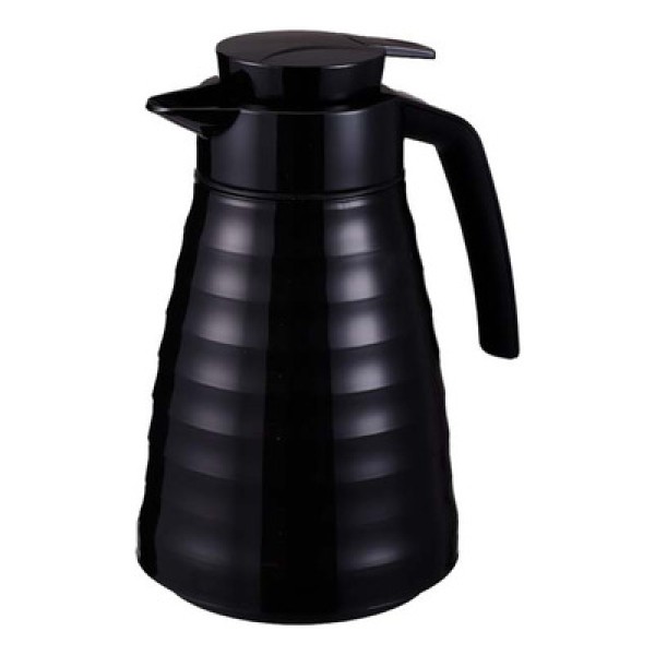 Encontraproduto.com.br - Garrafa Térmica Preta com Ampola De Vidro 1L