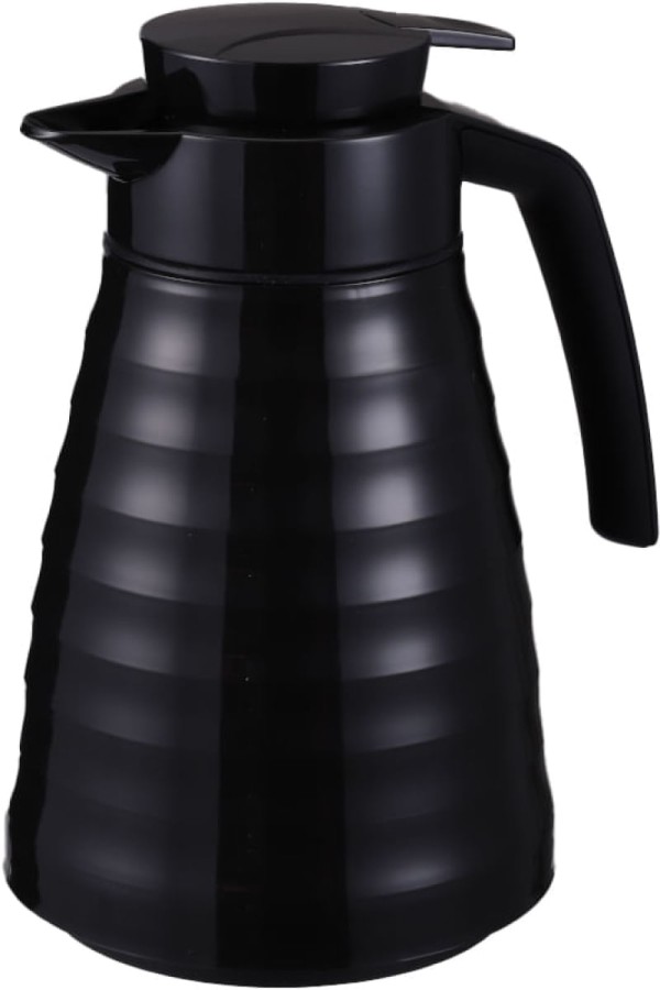 Encontraproduto.com.br - Garrafa Térmica Preta com Ampola De Vidro 1L