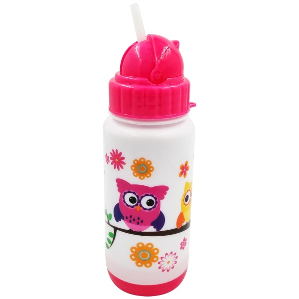 Encontraproduto.com.br - Garrafa Infantil C/ Canudo 280ml em Plástico Fu Xing