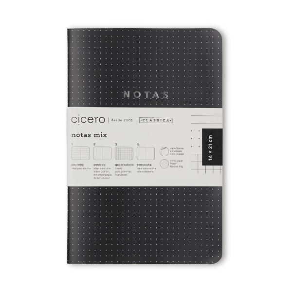 Encontraproduto.com.br - Kit Revistas Notas Mix 14x21 - Preto