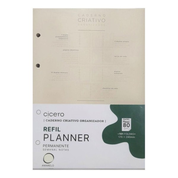 Encontraproduto.com.br - REFIL PLANNER CADERNO CRIATIVO 88 FLS POLEN 80G - CICERO