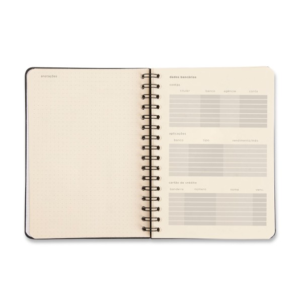 Encontraproduto.com.br - Planner Permamente Clássica Financeiro A5 Caramelo Espiral Cicero
