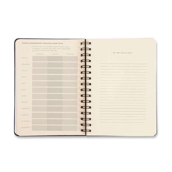 Encontraproduto.com.br - Planner Permamente Clássica Financeiro A5 Caramelo Espiral Cicero