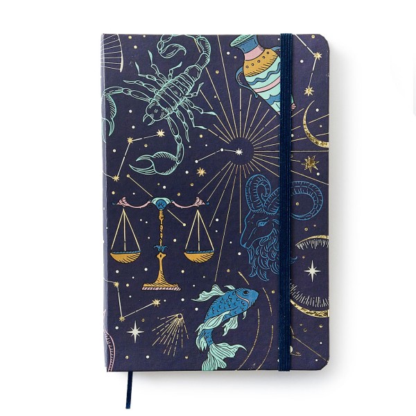 Encontraproduto.com.br - Caderneta Pontada Astral Cartas do Zodíaco Azul 80 g/m² 14,0 x 21,0 cm com 160 Páginas Cicero