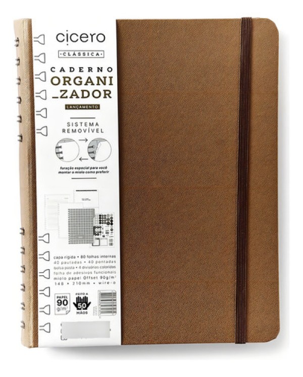 Caderno Organizador Clássico Caramelo 14,8 x 21,0 cm 80 Folhas Cicero