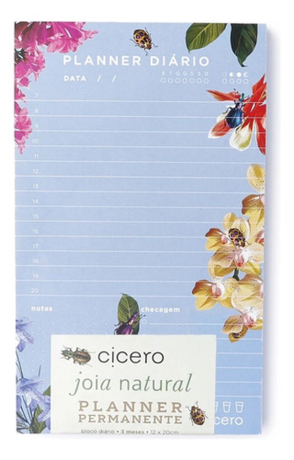 Encontraproduto.com.br - Planner Permanente Bloco Joia Natural Diário 12x20