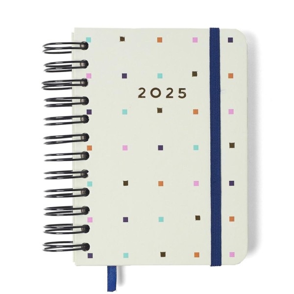Encontraproduto.com.br - Agenda 2025 Diária Bossa Nova 11,5x16 Pontos Off White Espiral Cicero