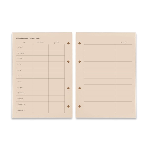Encontraproduto.com.br - Refil Caderno Criativo Argolado 88 Fls Pólen 80G de Agenda Planner 2025 Semanal Journal A5 C/ 12 Divisórias