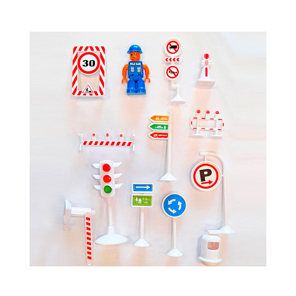 Encontraproduto.com.br - Kit Pista com Acessórios Toyng com 3 Veículos Resgate com Som e Luz - Toyng