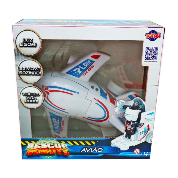 Encontraproduto.com.br - Avião Vira Robô - Toyng - Branco