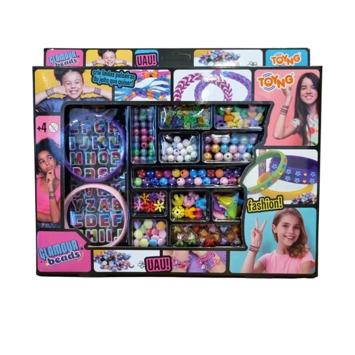 Encontraproduto.com.br - Kit Miçanga Toyng  Monte Decore Pulseiras com Adesivos