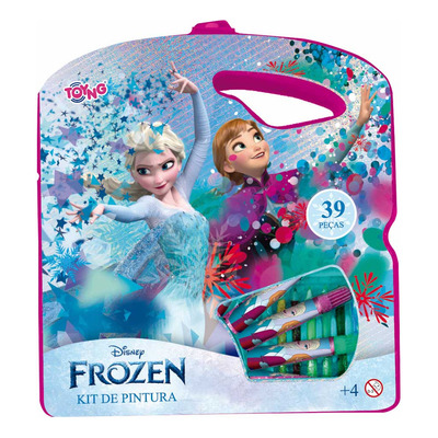 Encontraproduto.com.br - Kit de Pintura Maleta Frozen Toyng Disney 39 Pcs