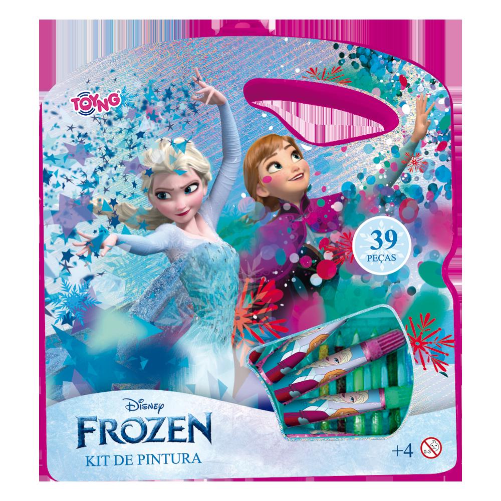 Encontraproduto.com.br - Kit de Pintura Maleta Frozen Toyng Disney 39 Pcs