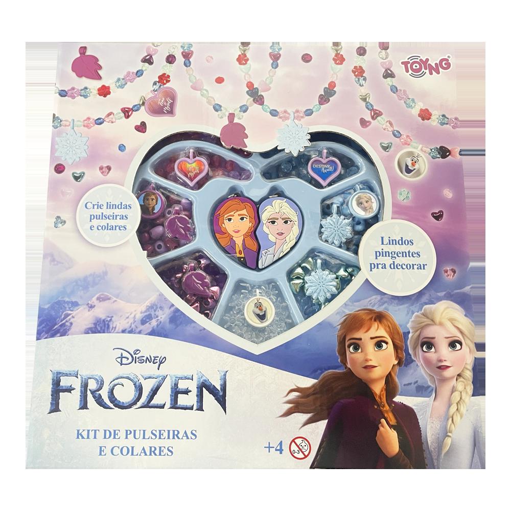Encontraproduto.com.br - Brinquedo Kit Pulseiras E Colares Frozen Disney Com Pingentes Ana E Elsa