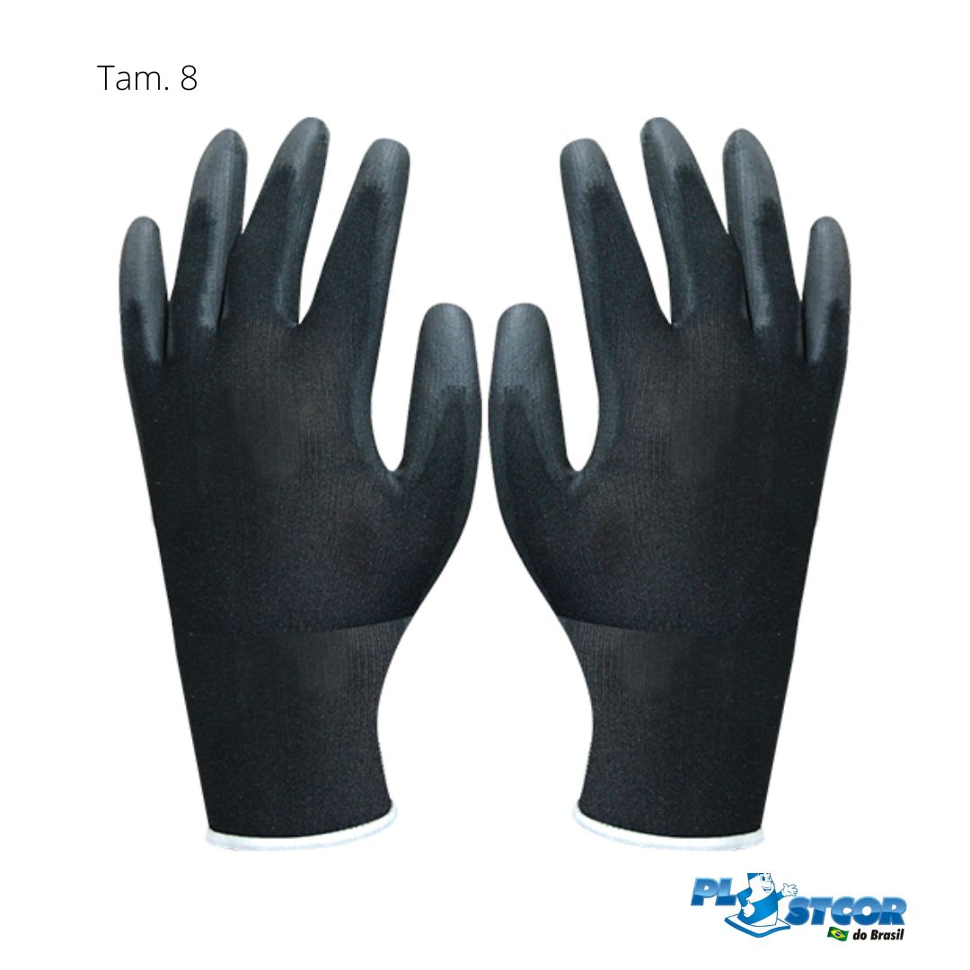 Encontraproduto.com.br - Luva Nylon com Revestimento em PU Tamanho 8 (super tato) - Plastcor