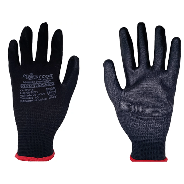 Luva de Nylon Super Tato Preto 9cm - PLASTCOLOR