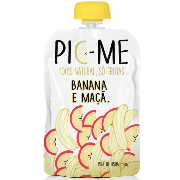 Encontraproduto.com.br - Purê de Frutas Banana e Maçã 100g - Pic Me