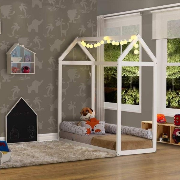 Encontraproduto.com.br - Mini Cama Montessoriana Casinha II Branco - Casatema