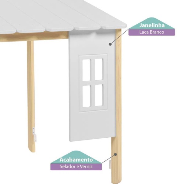 Encontraproduto.com.br - Kit Telhado II com Janelinha Natural/Branco - Casatema
