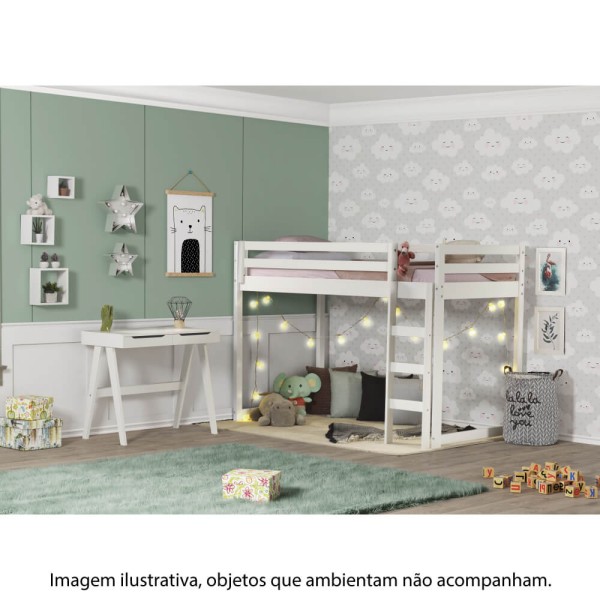 Encontraproduto.com.br - Quarto Infantil Cama Prime Alta II Altura 137cm e Escrivaninha - Casatema