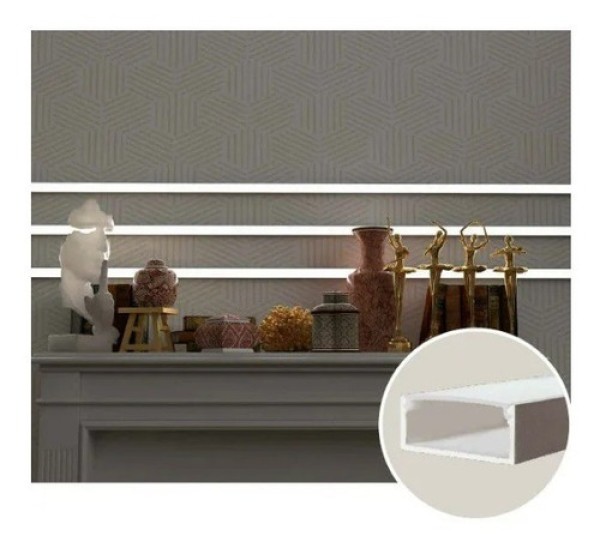 Perfil De Embutir Para Fita Led 2m Branco Garbo Usina Design