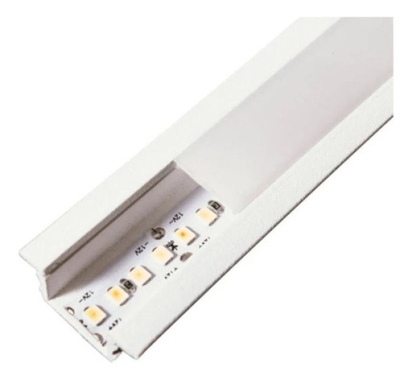 Perfil De Embutir Para Fita Led 1m Branco Wood Usina Design