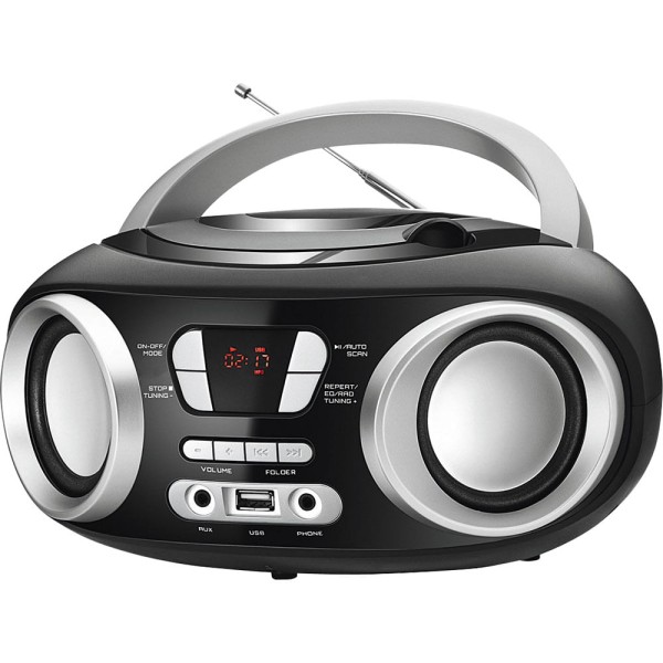 Rádio com CD. FM. Potência 6W RMS. Entradas USB e Auxiliar Mondial NBX13