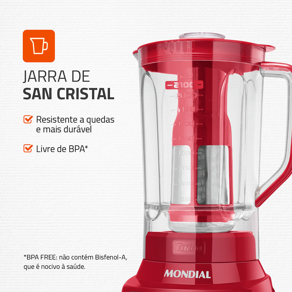 Mondial Liquidificador Turbo nox L-1200 Preto 110v 3L