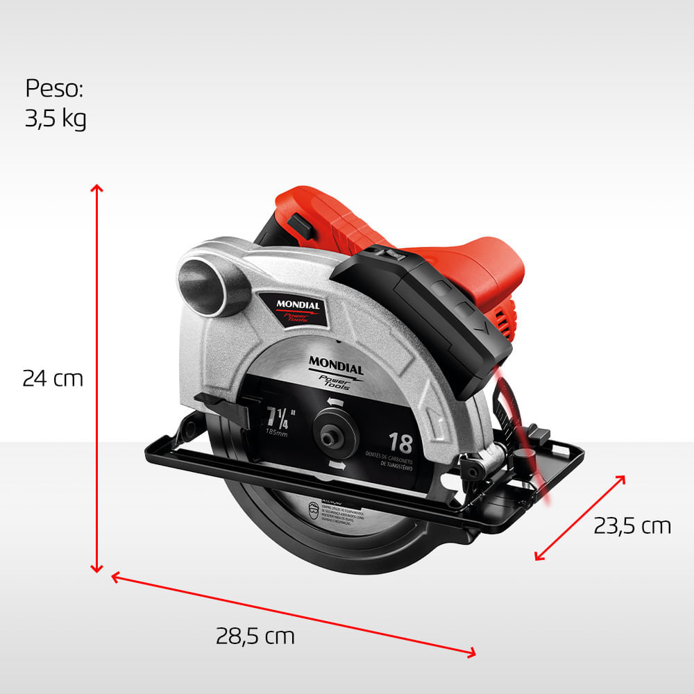 Encontraproduto.com.br - Serra Circular 1200W Mondial FSC-03 127V